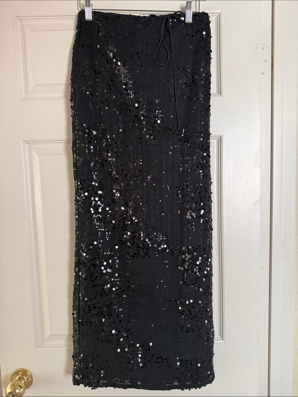 Lioness Black Sequin Maxi Skirt